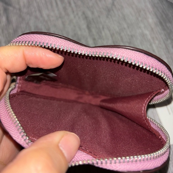 COACH Metallic Lilac Heart Coin Pouch - Picture 2 of 4